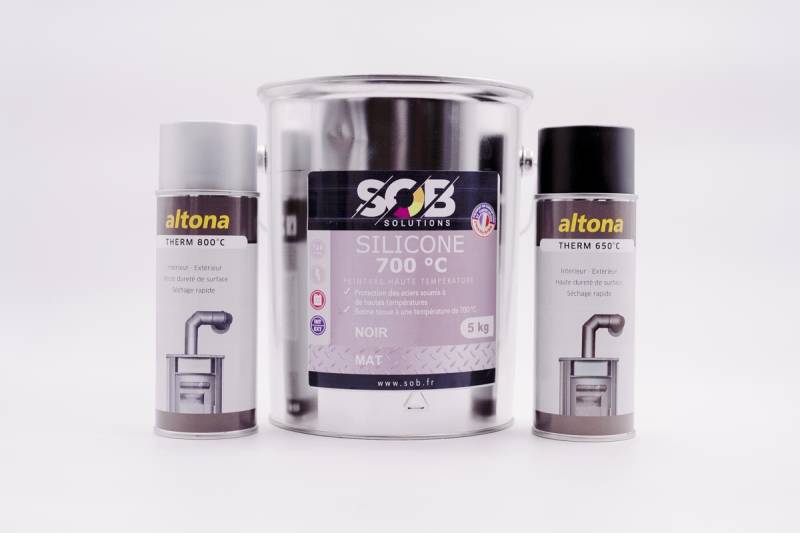 AEROSOL PEINTURE HAUTE TEMPERATURE THERM 650 ET 800 DEGRES